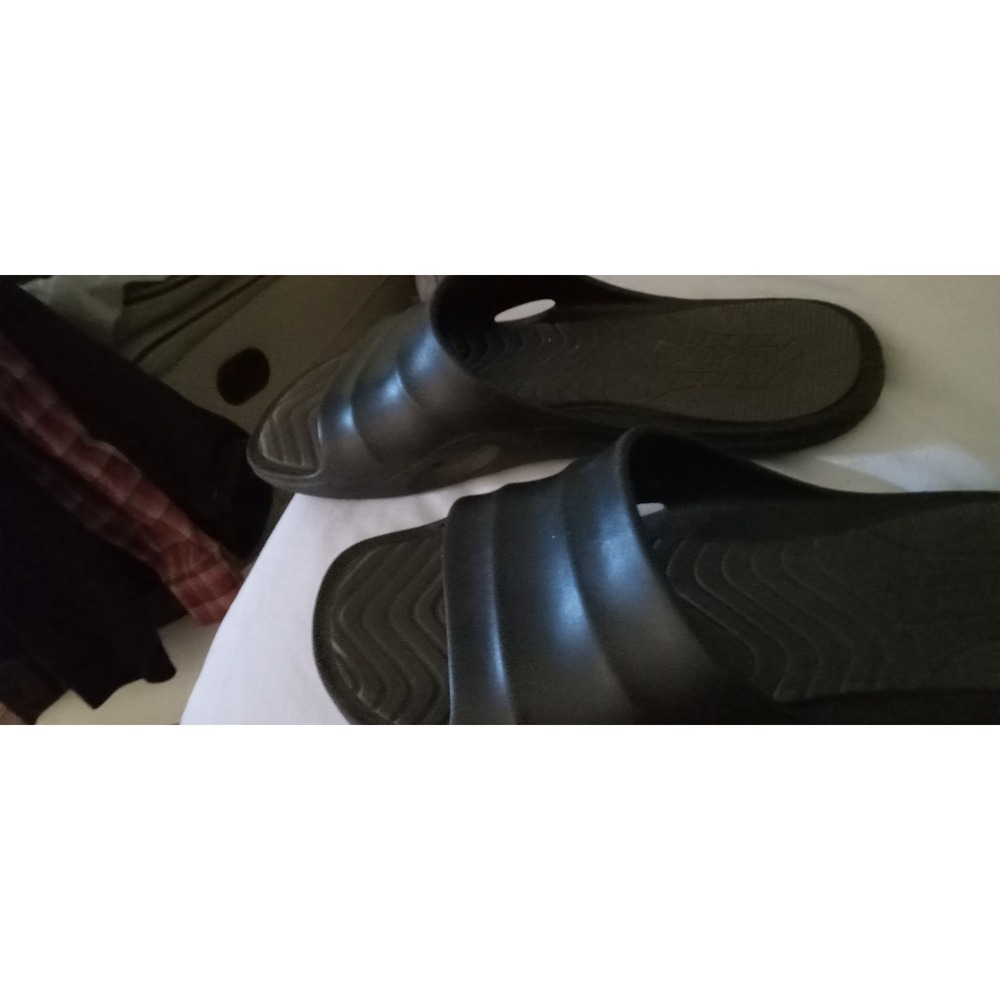 Chaps Men's Leather‎ Sandals/Sliders ( Black ) US Men's 13